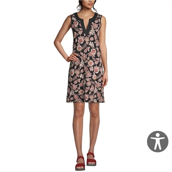 Lands End Womens Black Cotton Jersey Sleeveless Swim Cover-up Dress |SP| (NIP) - Picture 2 of 3